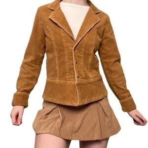 EARL JEANS Jacket L Corduroy Inside Out Reverse Pockets Buttons Vintage Y2K